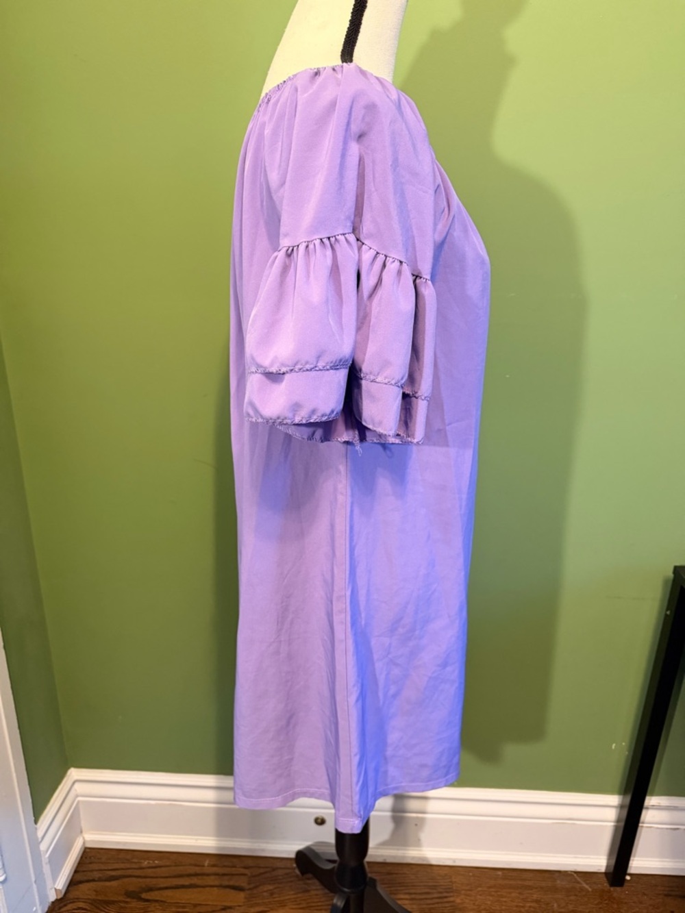 Lilac Ruffle-Sleeve Midi Shift Dress - Picture 7 of 7